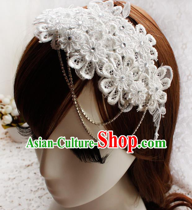 Top Grade Princess White Lace Hair Accessories Bride Hair Stick Headwear for Women