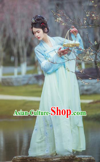 Chinese Ancient Peri Goddess Hanfu Dress Traditional Tang Dynasty Princess Costume for Women