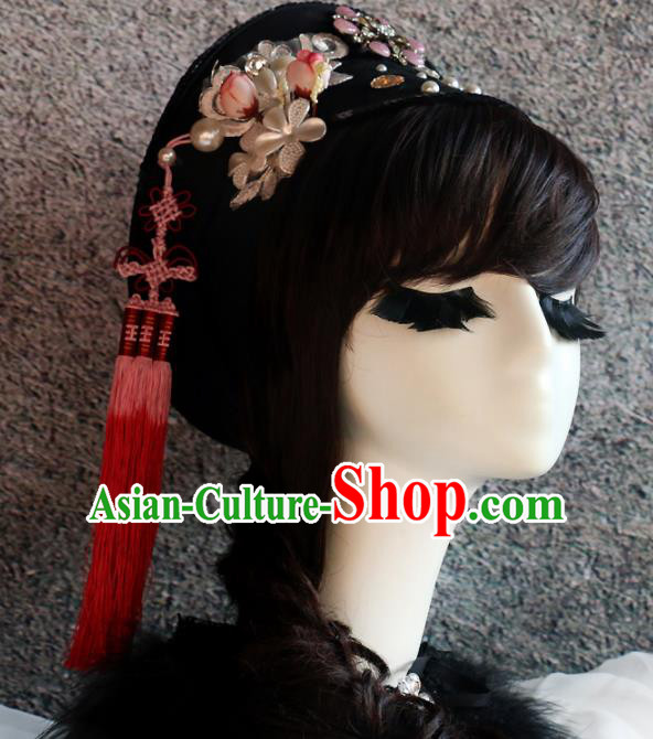 Chinese Ancient Palace Princess Headwear Traditional Qing Dynasty Manchu Hair Accessories for Women