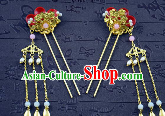 Chinese Ancient Bride Hair Comb Hairpins Traditional Hanfu Hair Accessories Complete Set for Women