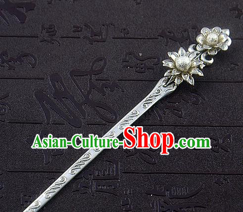 Chinese Ancient Princess Lotus Hairpins Traditional Palace Hanfu Wedding Hair Accessories for Women