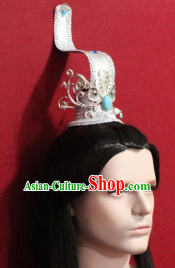Handmade Chinese Han Dynasty Prince Hairdo Crown Traditional Ancient Swordsman Hair Accessories for Men