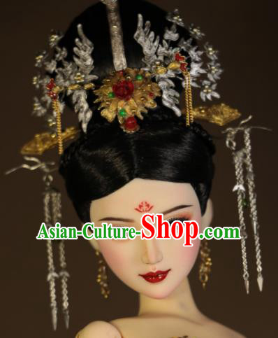 Chinese Ancient Imperial Concubine Hairpins Phoenix Coronet Headwear Traditional Tang Dynasty Hair Accessories for Women