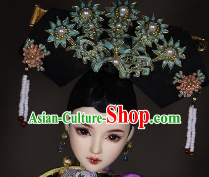 Chinese Ancient Palace Manchu Headwear Traditional Qing Dynasty Imperial Consort Hair Accessories for Women
