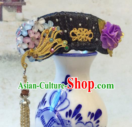 Chinese Ancient Manchu Palace Lady Headwear Traditional Qing Dynasty Princess Hair Accessories for Women