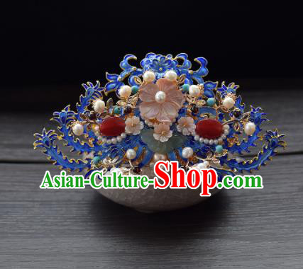 Chinese Ancient Princess Palace Cloisonne Hairpins Traditional Handmade Hanfu Hair Accessories Complete Set for Women