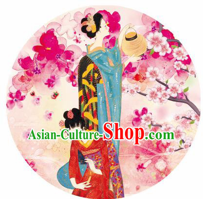 Handmade Japanese Geisha Pink Oiled Paper Umbrellas Chinese Traditional Ancient Princess Umbrella