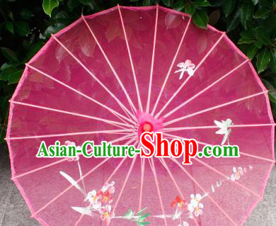 Handmade Printing Rosy Oiled Paper Umbrellas Chinese Traditional Ancient Princess Umbrella