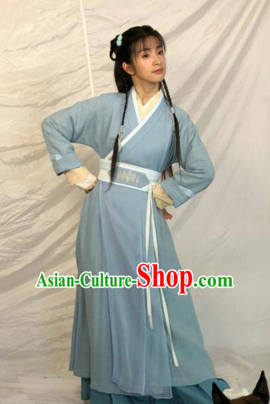Chinese Ancient Village Girl Hanfu Dress Traditional Northern and Southern Dynasties Swordswoman Historical Costume for Women