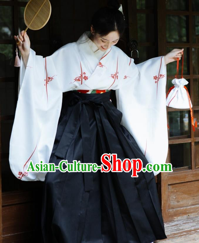 Japanese Handmade Kimono Hakama Costume Japan Traditional Yukata Dress for Women