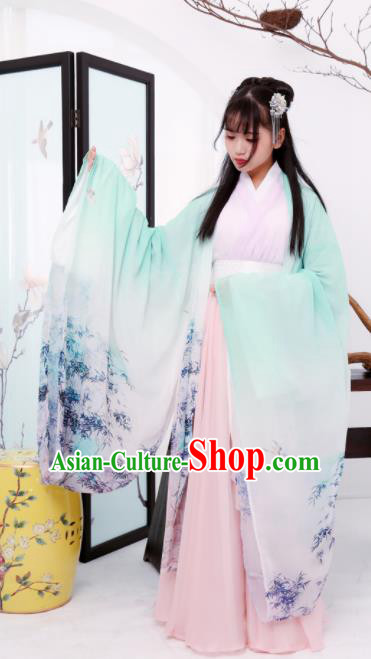 Chinese Ancient Princess Hanfu Dress Jin Dynasty Palace Historical Costume for Women