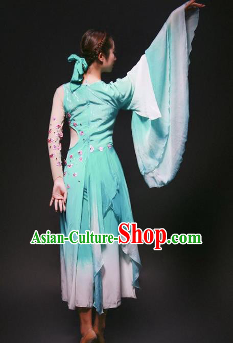 Chinese Classical Dance Stage Performance Costume Traditional Opening Dance Blue Dress for Women