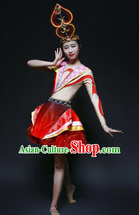 Chinese Folk Dance Yangko Stage Performance Costume Traditional Drum Dance Clothing for Women