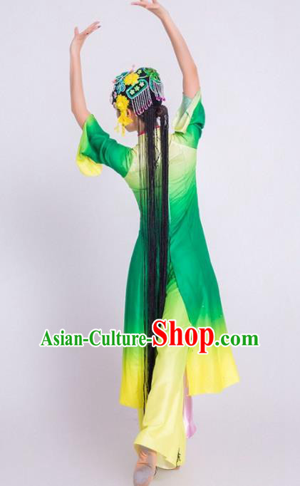 Chinese Classical Dance Green Dress Traditional Dunhuang Flying Apsaras Stage Performance Costume for Women