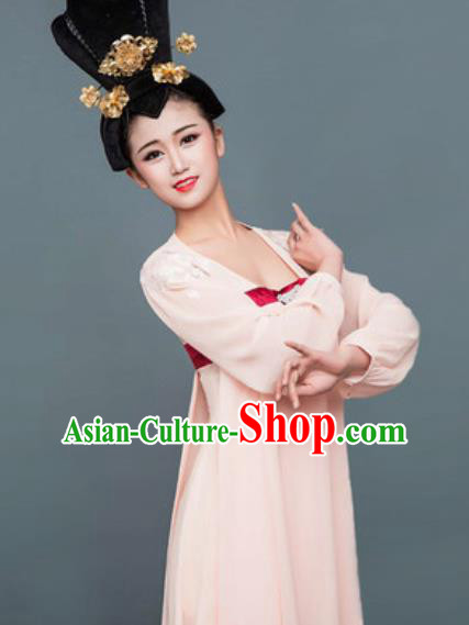 Chinese Classical Dance Pink Hanfu Dress Traditional Umbrella Dance Lotus Dance Stage Performance Costume for Women