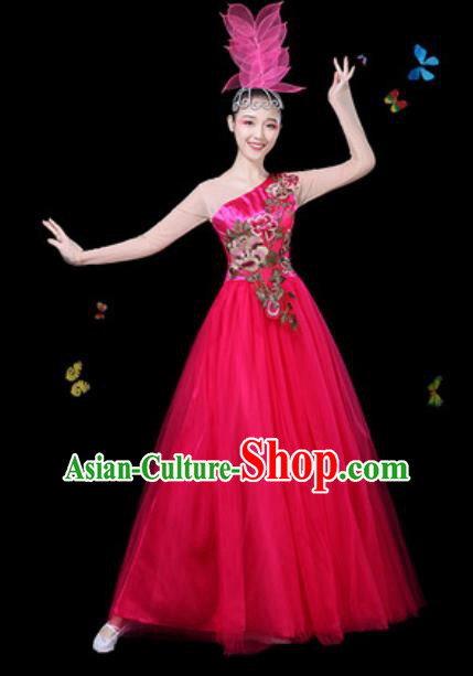Traditional Chinese Modern Dance Veil Dress Spring Festival Gala Opening Dance Stage Performance Costume for Women