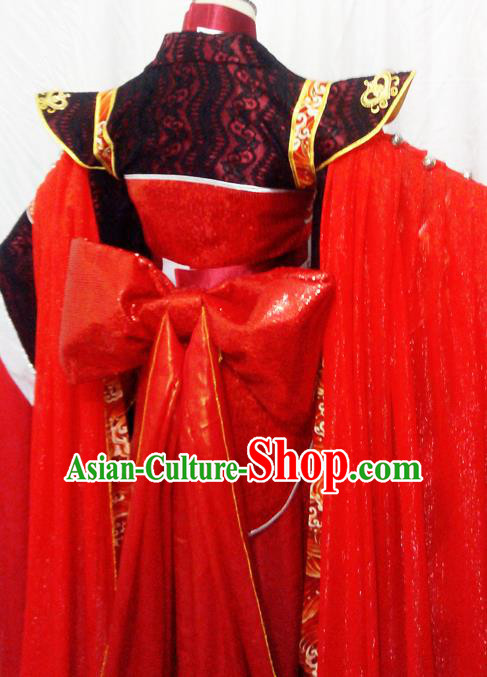 Traditional Chinese Tang Dynasty Princess Wedding Red Hanfu Dress Ancient Empress Embroidered Costume for Women