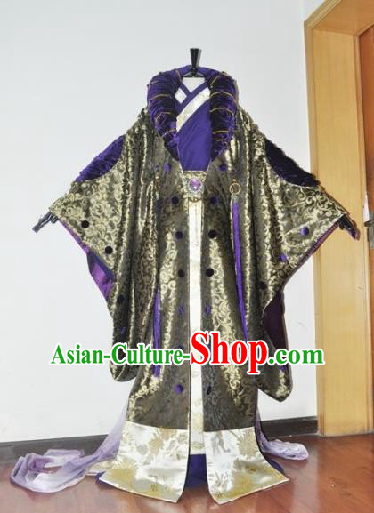 Traditional Chinese Cosplay Taoist Priest Hanfu Clothing Ancient Swordsman Royal Highness Embroidered Costume for Men