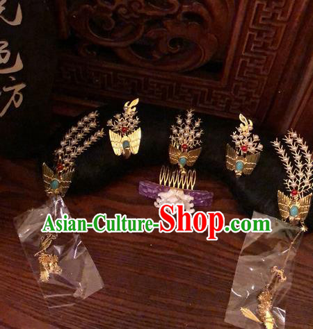 Traditional Chinese Qing Dynasty Palace Lady Phoenix Coronet Headwear Ancient Manchu Hair Accessories for Women