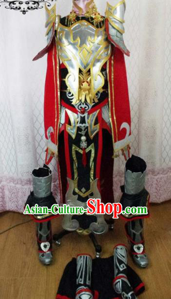 Traditional Chinese Cosplay General Armour Clothing Ancient Swordsman Embroidered Costume for Men