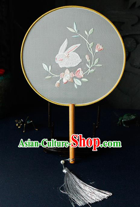 Chinese Traditional Handmade Palace Fans Ancient Princess Embroidered Round Fans for Women