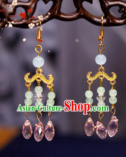 Chinese Traditional Handmade Palace Lady Earrings Ancient Princess Ear Accessories for Women