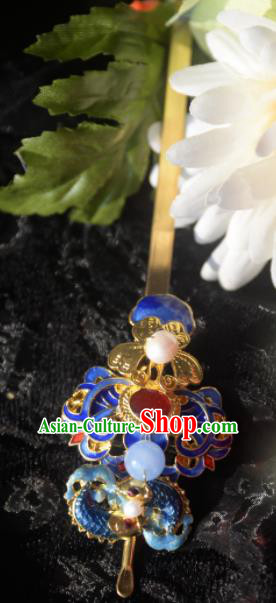 Traditional Chinese Handmade Queen Cloisonne Agate Hairpins Ancient Imperial Empress Hair Accessories for Women