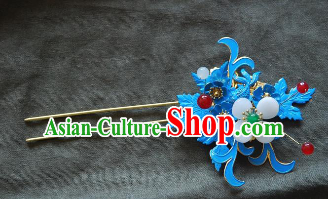 Handmade Chinese Ancient Qing Dynasty Imperial Consort Cloisonne Carp Hairpins Headwear Hair Accessories for Women