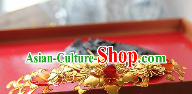 Chinese Handmade Hanfu Golden Hairpins Traditional Ancient Princess Hair Accessories for Women