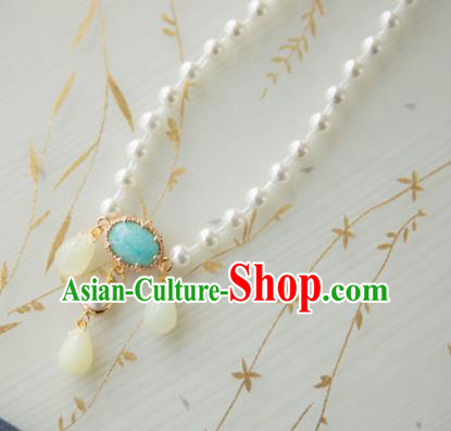 Chinese Handmade Hanfu Pearls Necklace Traditional Ancient Princess Necklet Jewelry Accessories for Women
