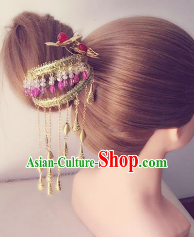 Traditional Chinese Handmade Tassel Step Shake Hanfu Hairpins Ancient Imperial Consort Hair Accessories for Women