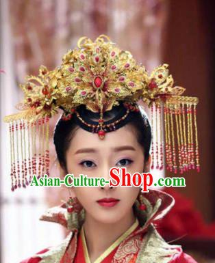 Handmade Chinese Traditional Phoenix Coronet Hanfu Hairpins Ancient Tang Dynasty Princess Hair Accessories for Women