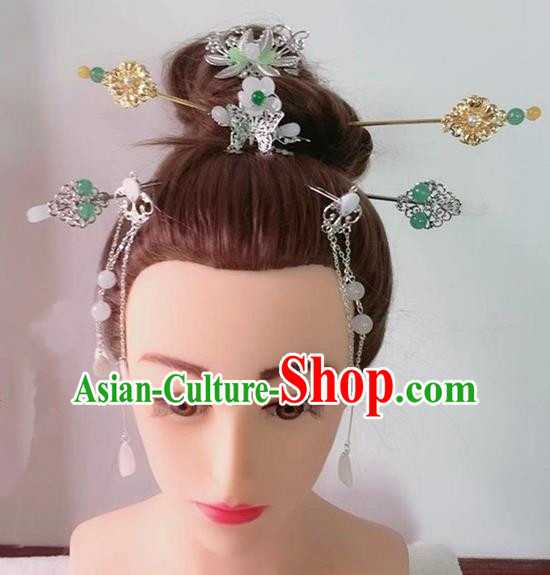 Handmade Chinese Traditional Hanfu Hairpins Ancient Tang Dynasty Princess Hair Accessories for Women
