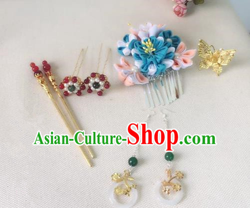Handmade Chinese Palace Lady Tassel Hairpins Ancient Traditional Hanfu Hair Accessories for Women