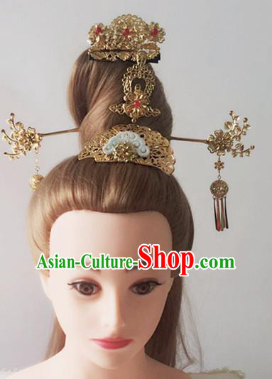 Handmade Chinese Palace Lady Cloud Hair Crown Hairpins Ancient Traditional Hanfu Hair Accessories for Women