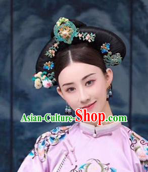 Chinese Handmade Hanfu Qing Dynasty Hair Crown Royal Lady Hairpins Traditional Ancient Imperial Consort Hair Accessories for Women