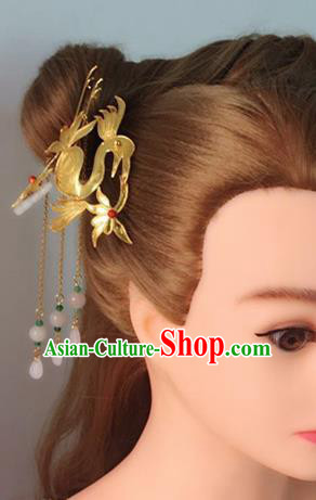 Handmade Chinese Palace Queen Phoenix Tassel Hairpins Ancient Traditional Hanfu Hair Accessories for Women