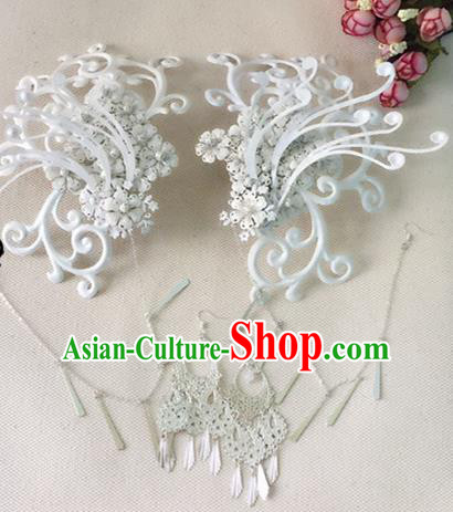 Handmade Chinese Palace Queen Hair Claws Tassel Hairpins Ancient Traditional Hanfu Hair Accessories for Women