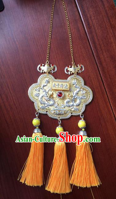 Chinese Handmade Hanfu Tassel Longevity Lock Necklace Traditional Ancient Necklet Jewelry Accessories for Women