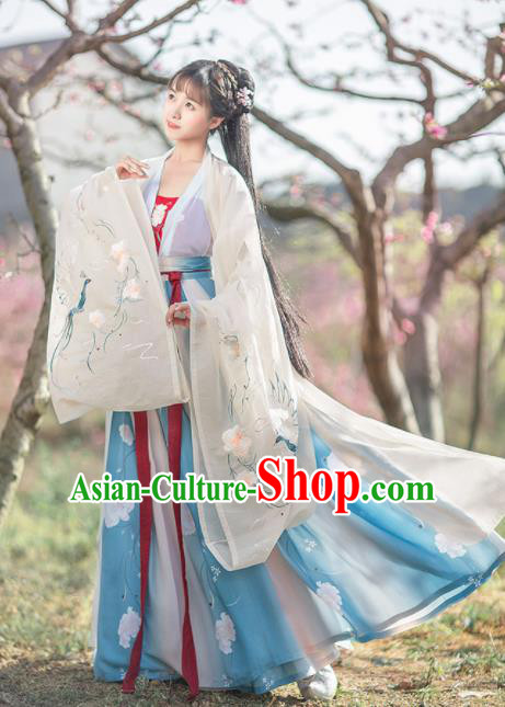Chinese Ancient Peri Princess Hanfu Dress Traditional Tang Dynasty Imperial Consort Historical Costume for Women