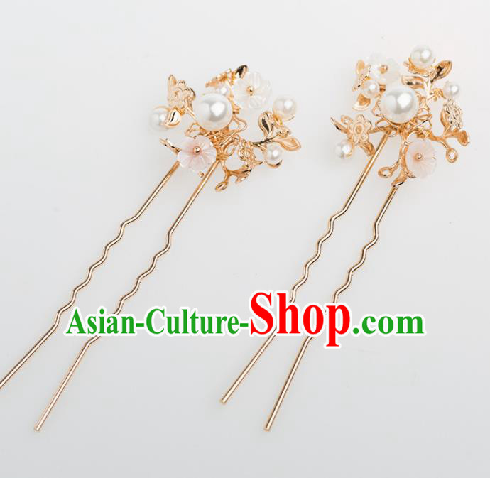 Chinese Handmade Palace Golden Hairpins Ancient Princess Hair Accessories Headwear for Women