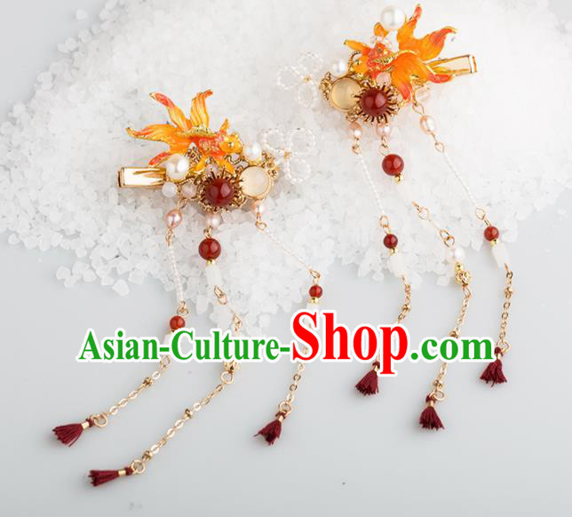 Chinese Handmade Palace Goldfish Hair Claws Ancient Princess Hair Accessories Headwear for Women