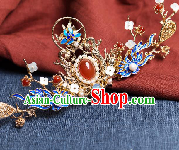 Chinese Handmade Phoenix Hair Crown Hairpins Ancient Princess Hair Accessories Headwear for Women