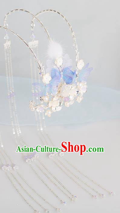 Chinese Handmade Tassel Phoenix Coronet Hairpins Ancient Princess Hair Accessories Headwear for Women