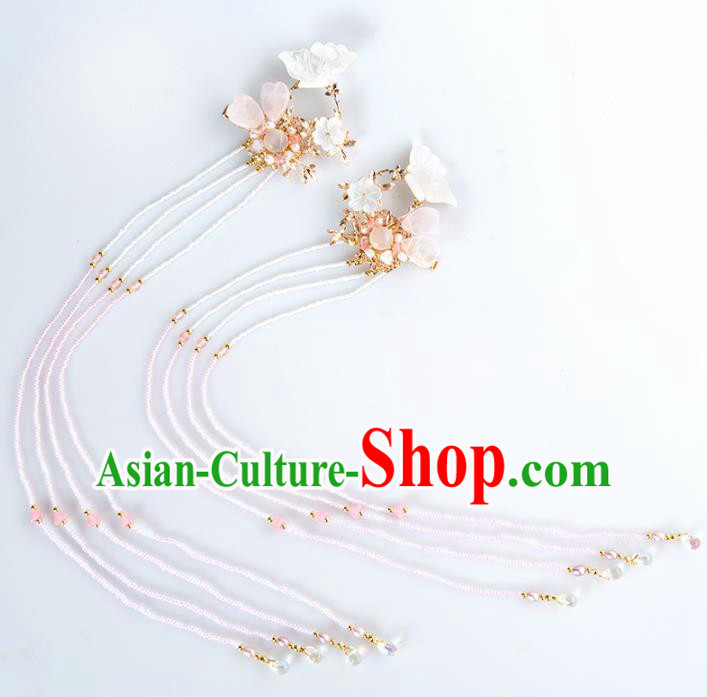 Chinese Handmade Hanfu Hair Claws Tassel Hairpins Ancient Princess Hair Accessories Headwear for Women