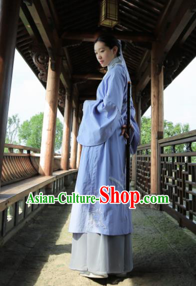 Chinese Traditional Ming Dynasty Historical Costume Ancient Taoist Nun Hanfu Dress for Women