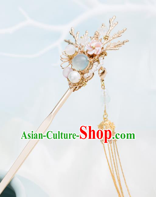 Chinese Handmade Hanfu Tassel Hair Clips Hairpins Ancient Princess Hair Accessories Headwear for Women