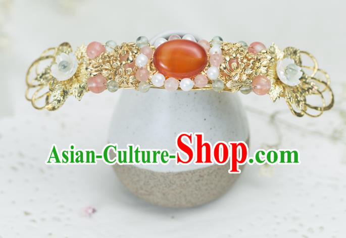 Chinese Handmade Hanfu Agate Hairpins Ancient Princess Hair Accessories Headwear for Women