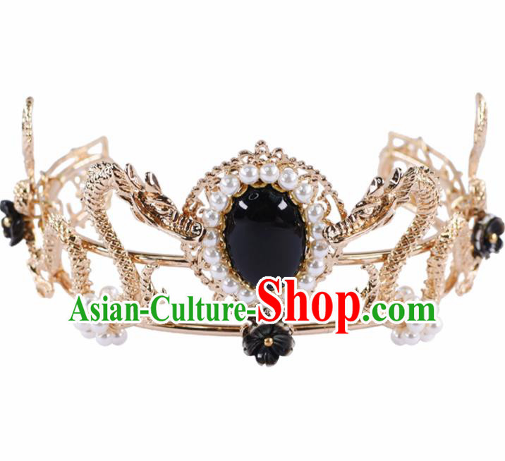 Chinese Traditional Hair Accessories Ancient Swordsman Prince Dragons Hairdo Crown for Men