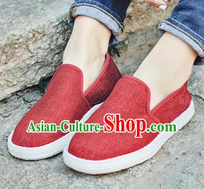 Chinese Handmade Red Cloth Shoes Traditional National Shoes Ancient Hanfu Shoes for Women